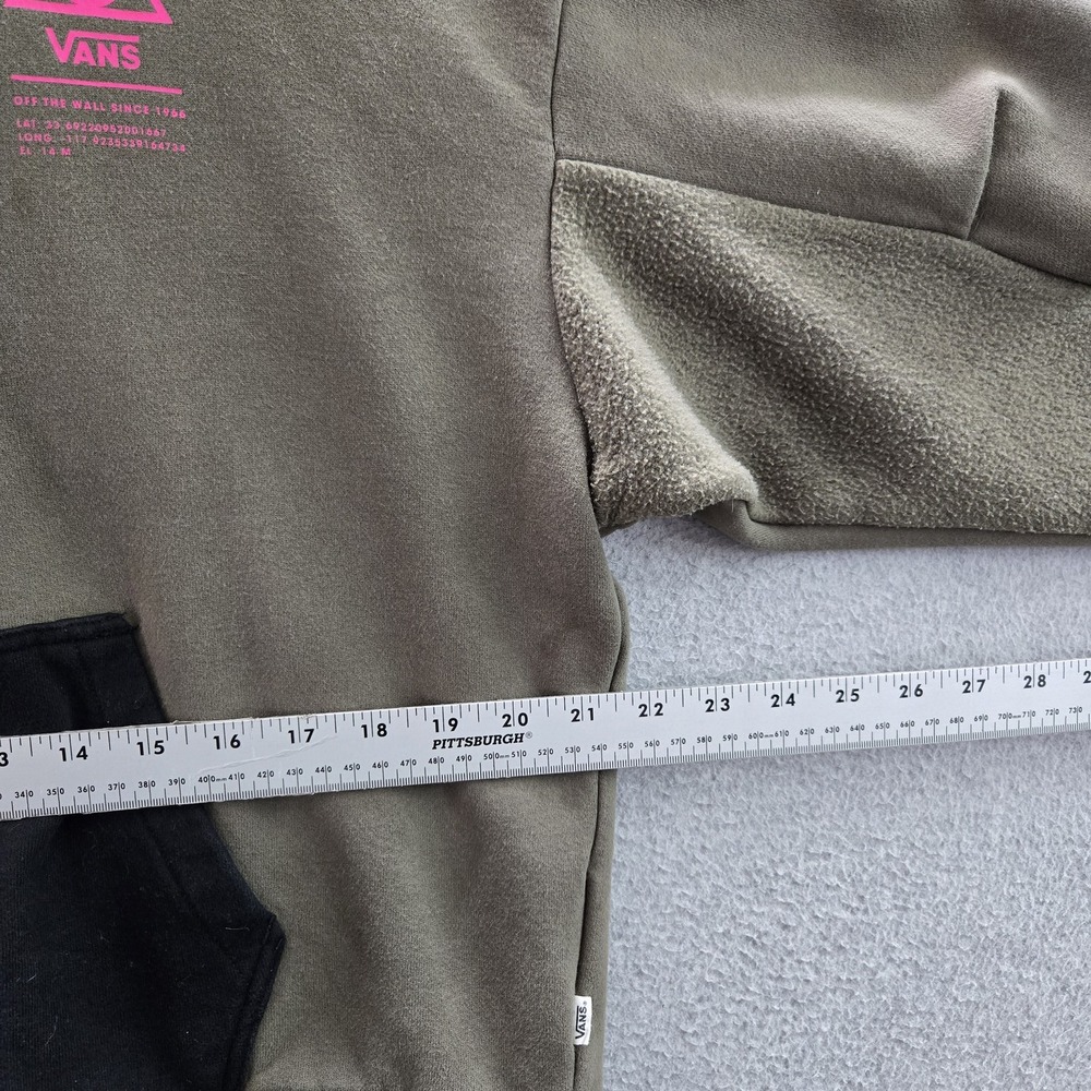 Vans Women Hoodie M Green Fleece Logo Activewear Long‎ Sleeve - Picture 8 of 10